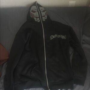 Jigsaw Rhinestone Black Hoodie